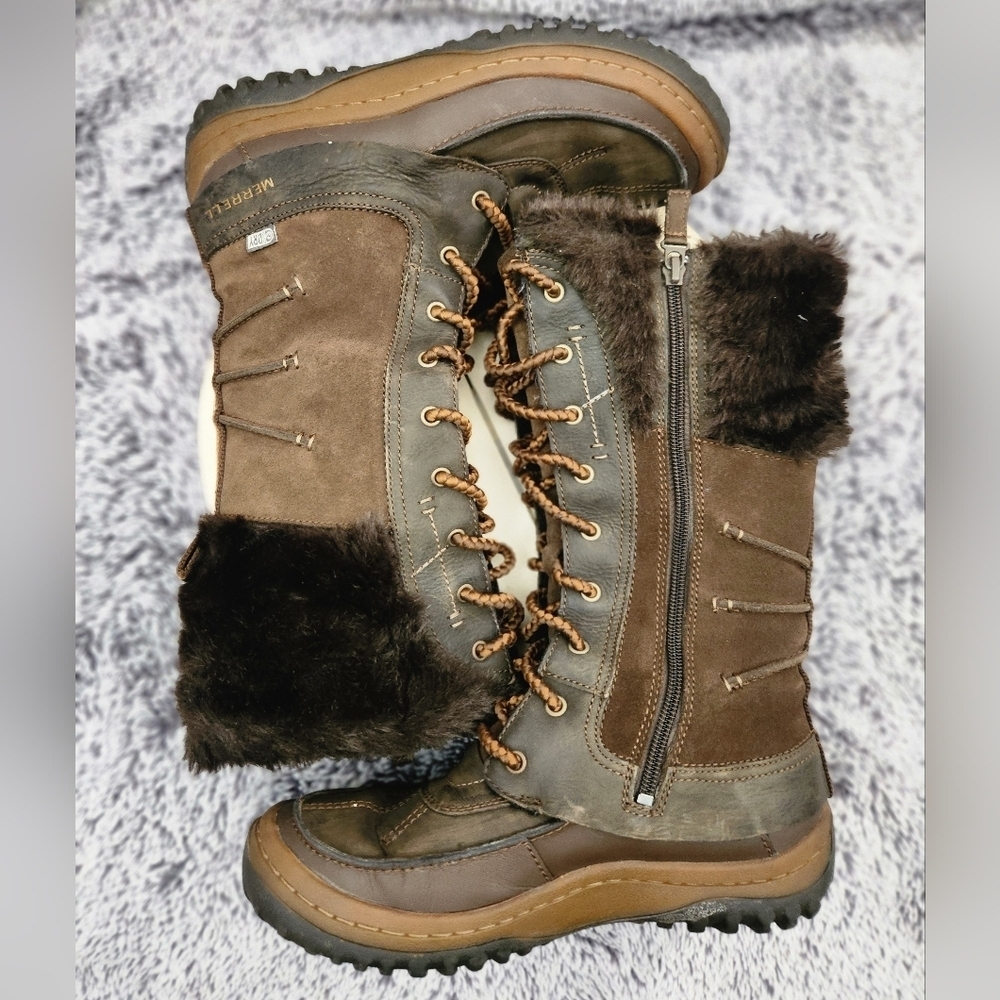 MERRELL Decora Prelude Winter Snow Boot WP Faux Fur Tall 200g Women's Size 7 - Picture 5 of 9